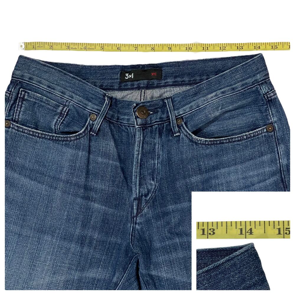 3X1 Men's M4 Selvedge Straight Jeans - Eclipse - 30 - Picture 3 of 15